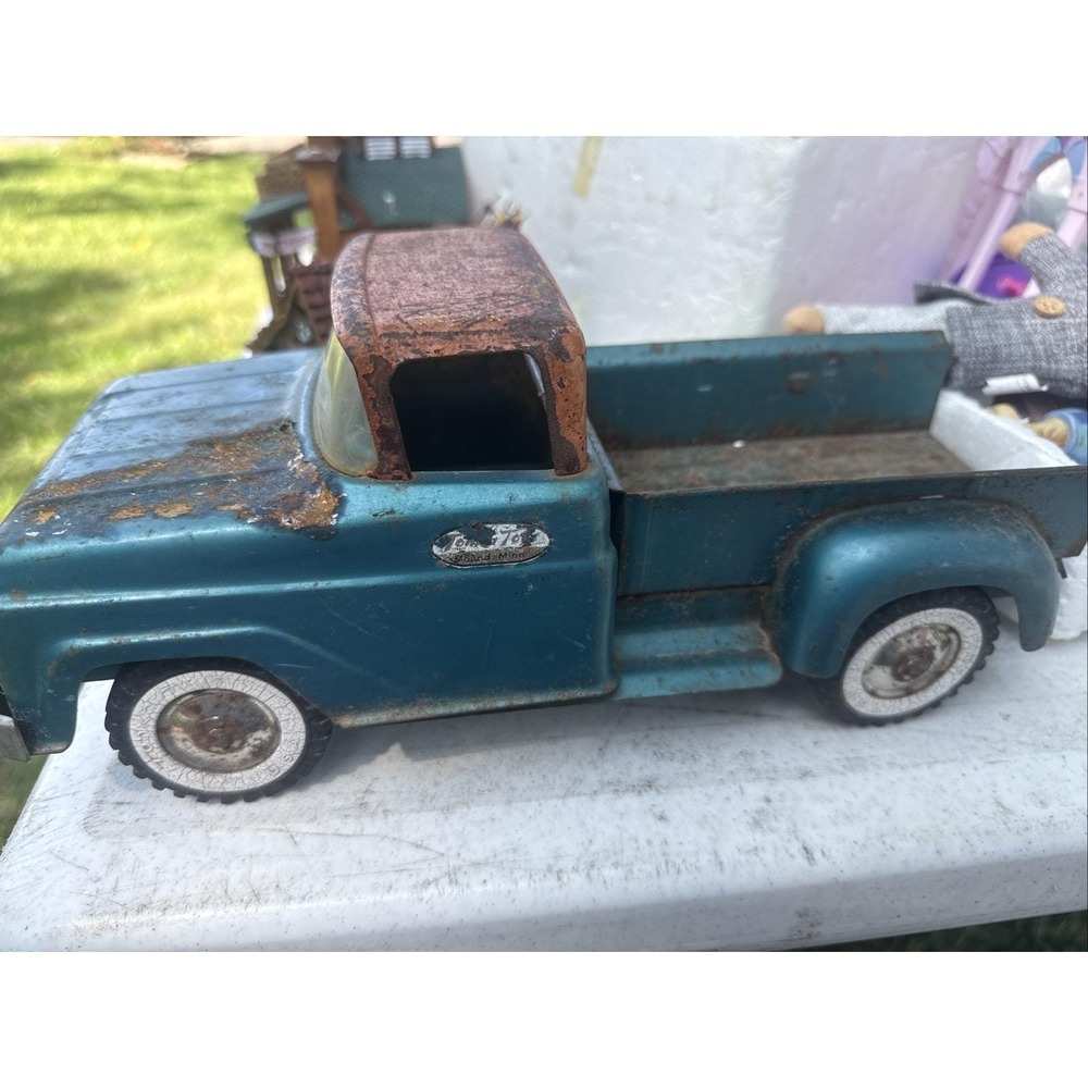 Vintage Tonka Metal Pickup Truck Aqua Mound 1959